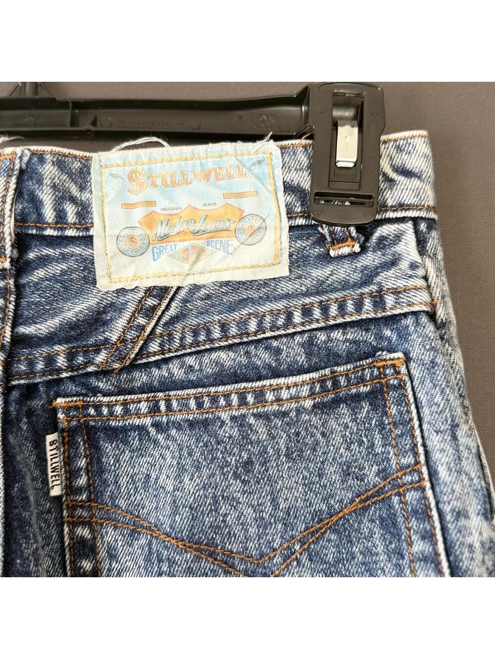 Stillwell Acid Wash Jeans Womens 28x23 High Rise Tapered Mom Denim Blue 90s Vibe